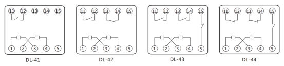 DL-42繼電器內(nèi)部端子外引接線圖 DL-42繼電器內(nèi)部端子外引接線圖