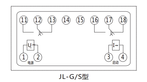 JL-G/S 繼電器內(nèi)部端子外引接線圖(正視) JL-G/S 繼電器內(nèi)部端子外引接線圖(正視)