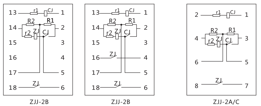 ZJJ-2A內部接線及外引接線圖 ZJJ-2A內部接線及外引接線圖