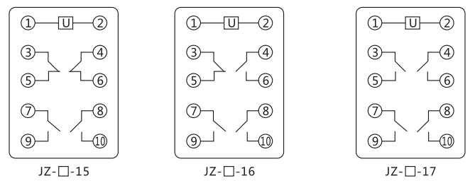 JZY(J)-408靜態中間繼電器內部接線圖及外引接線圖 JZY(J)-408靜態中間繼電器內部接線圖及外引接線圖
